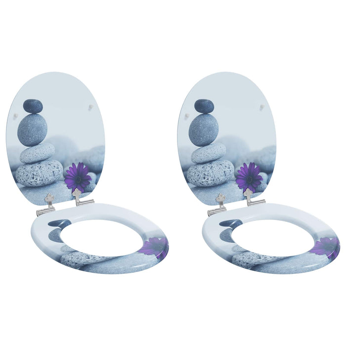 Capac de toaletă cu închidere lentă 2 pcs Gri 44 x 38 cm - WALTI WALTI