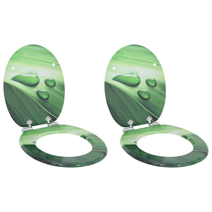 Capac de toaletă cu închidere lentă 2 pcs Picătură Verde - WALTI WALTI