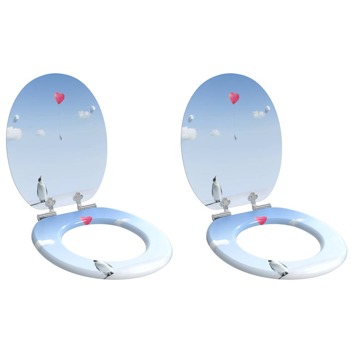 Capac de toaletă cu închidere lentă 2 pcs albastru 44 x 38 cm - WALTI WALTI
