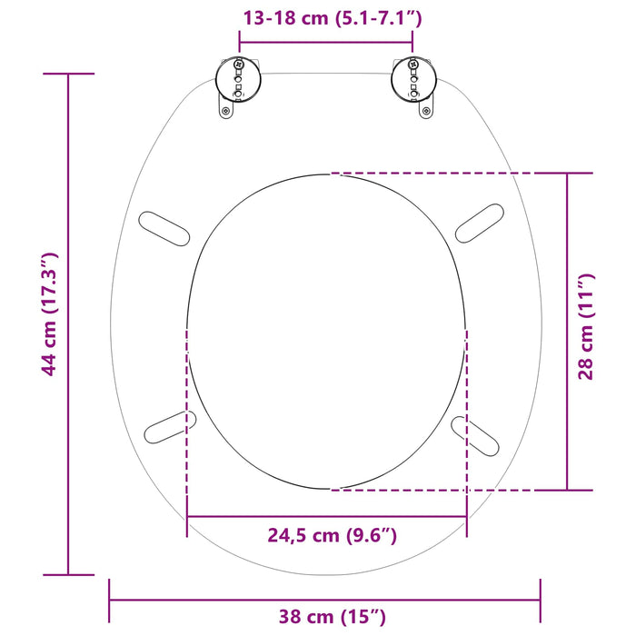 Capac de toaletă cu închidere lentă 2 pcs Gri 44 x 38 cm - WALTI WALTI
