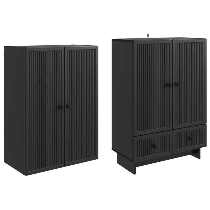 Set de Dulapuri 2 pcs Negru 66 x 34,5 x 95 cm Lemn prelucrat WALTI