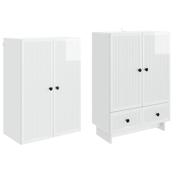 Set de Dulapuri 2 pcs Alb foarte lucios 66 x 34,5 x 95 cm WALTI