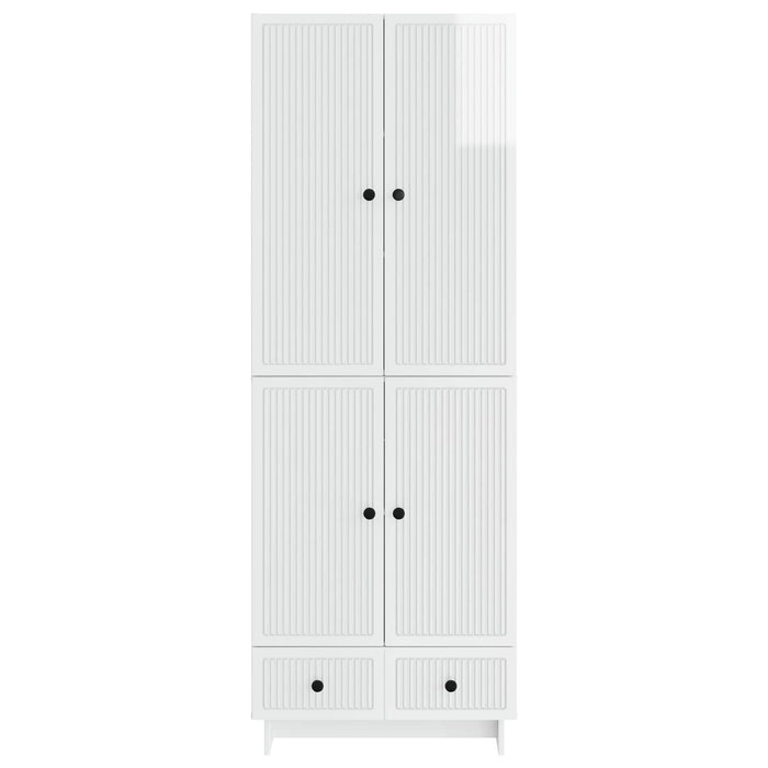 Set de Dulapuri 2 pcs Alb foarte lucios 66 x 34,5 x 95 cm WALTI