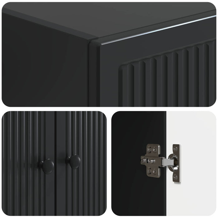 Set de Dulapuri 2 pcs Negru 66 x 34,5 x 90 cm Lemn prelucrat WALTI