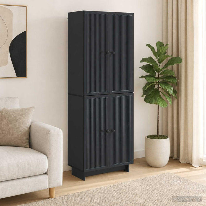Set de Dulapuri 2 pcs Negru 66 x 34,5 x 90 cm Lemn prelucrat - WALTI WALTI