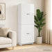 Set de Dulapuri 2 pcs Alb foarte lucios 66 x 34,5 x 90 cm - WALTI WALTI