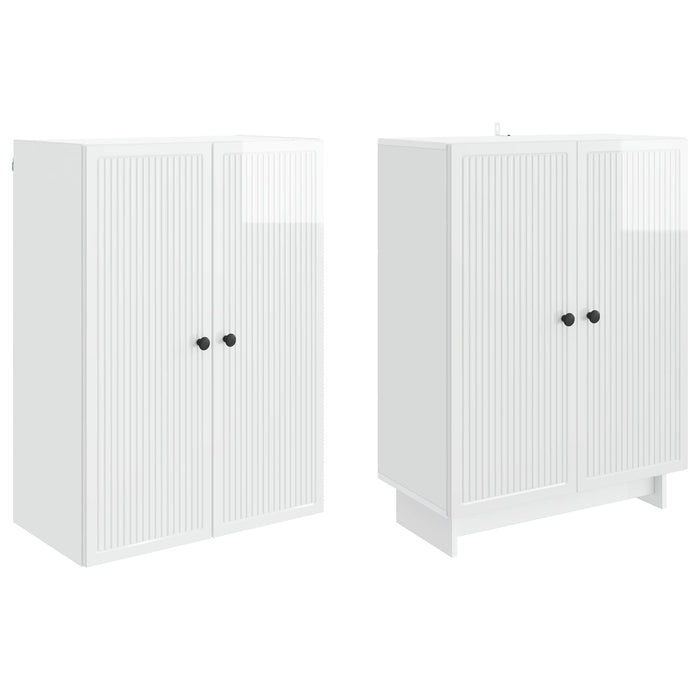Set de Dulapuri 2 pcs Alb foarte lucios 66 x 34,5 x 90 cm WALTI