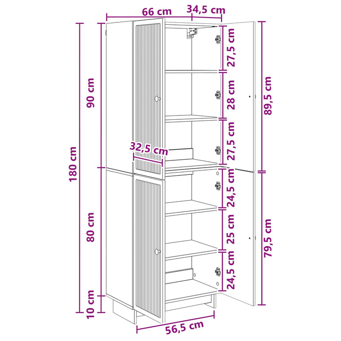 Set de Dulapuri 2 pcs Stejar fumuriu 66 x 34,5 x 90 cm WALTI