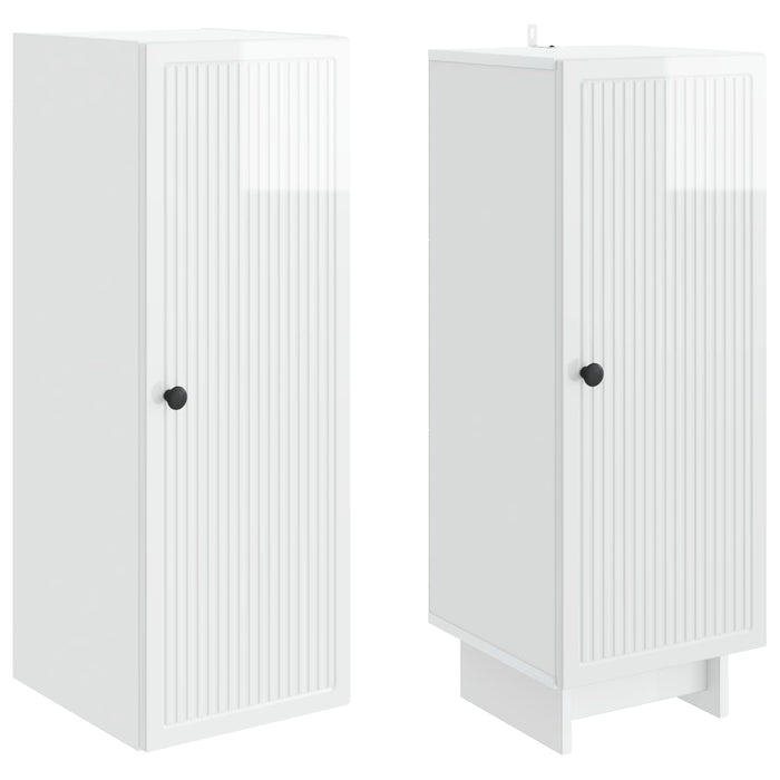 Set de Dulapuri 2 pcs Alb foarte lucios 34,5 x 33 x 90 cm WALTI