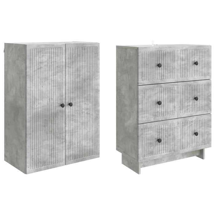 Set de Dulapuri 2 pcs Gri Beton 66 x 34,5 x 90 cm WALTI