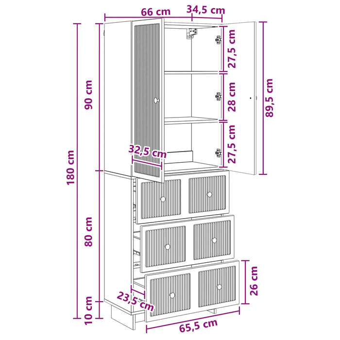 Set de Dulapuri 2 pcs 66 x 34,5 x 90 cm Lemn prelucrat WALTI
