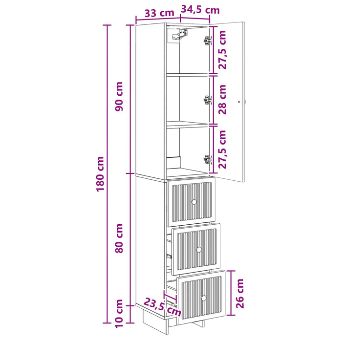 Set de Dulapuri 2 pcs 33 x 34,5 x 90 cm Lemn prelucrat WALTI