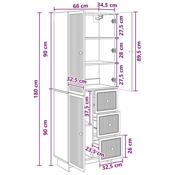 Set de Dulapuri 2 pcs 66 x 34,5 x 90 cm Lemn prelucrat WALTI