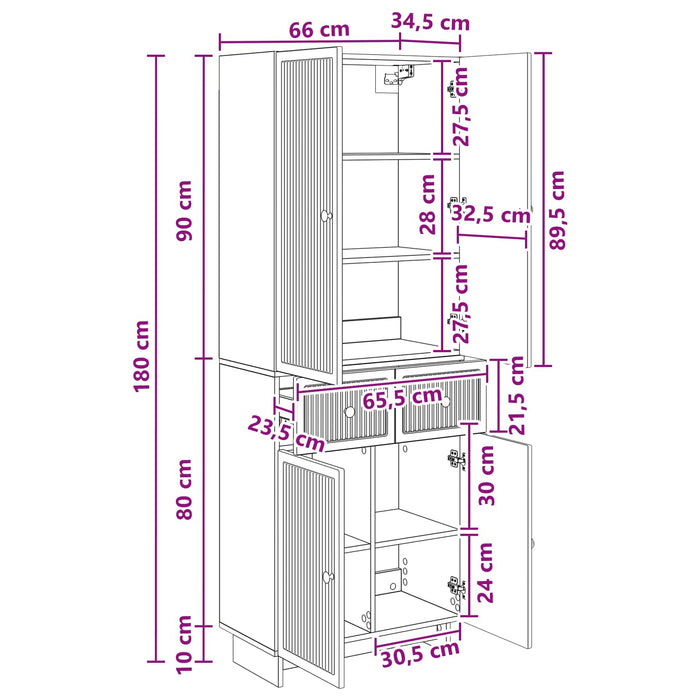 Set de Dulapuri 2 pcs 66 x 34,5 x 90 cm Lemn prelucrat WALTI