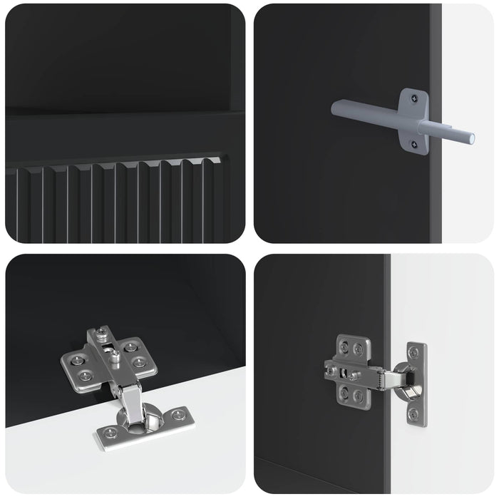 Dulap TV LED cu 5 piese Negru Lemn prelucrat WALTI