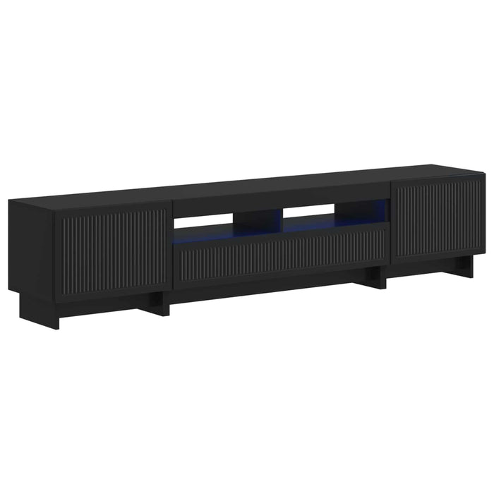Dulap TV LED cu 5 piese Negru Lemn prelucrat WALTI