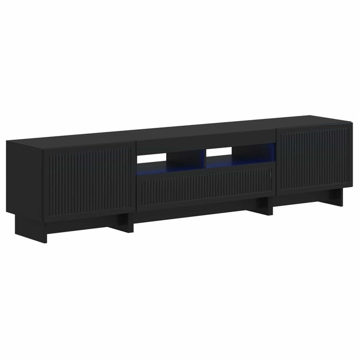 Dulap TV LED cu 5 piese Negru Lemn prelucrat WALTI