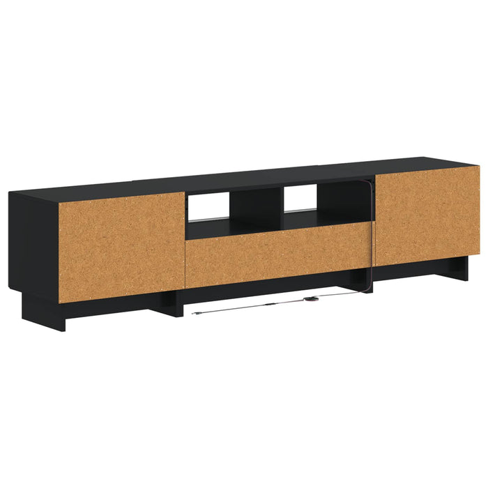 Dulap TV LED cu 5 piese Negru Lemn prelucrat WALTI