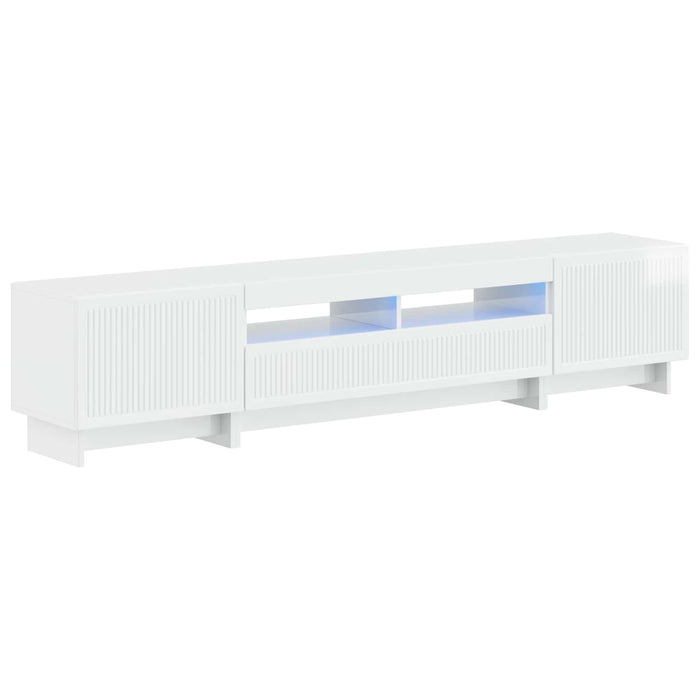 Dulap TV LED cu 5 piese Alb foarte lucios Lemn prelucrat WALTI