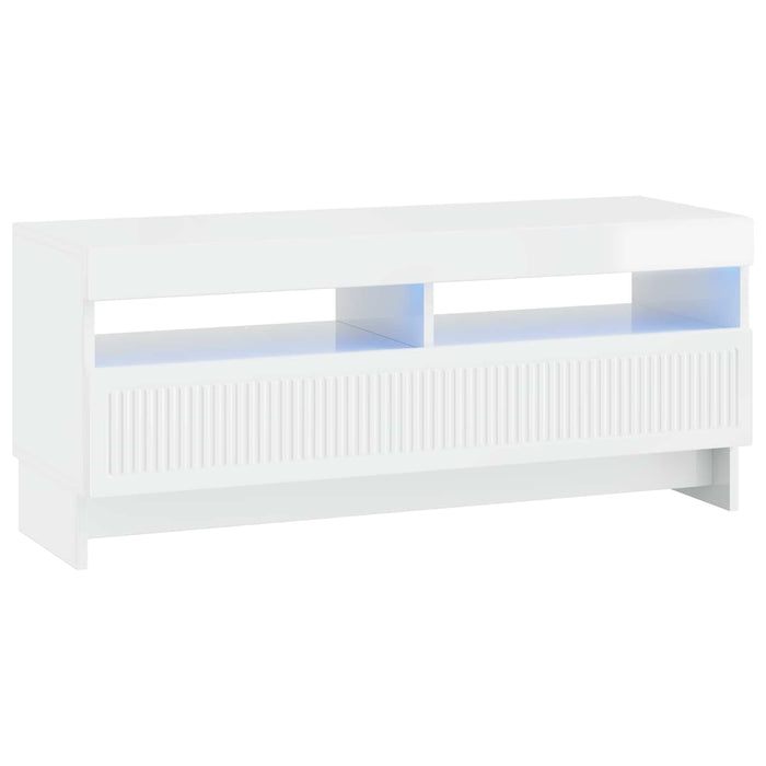 Dulap TV LED cu 5 piese Alb foarte lucios Lemn prelucrat WALTI