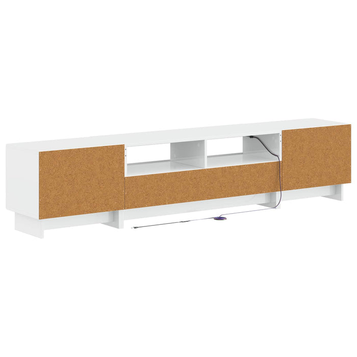 Dulap TV LED cu 5 piese Alb foarte lucios Lemn prelucrat WALTI