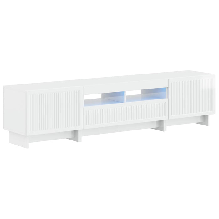 Dulap TV LED cu 5 piese Alb foarte lucios Lemn prelucrat WALTI