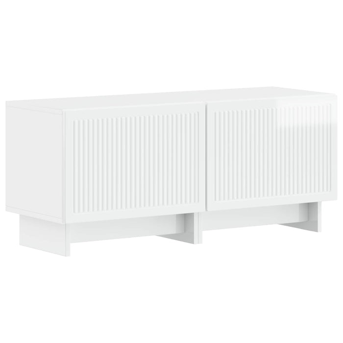 Dulap TV LED cu 5 piese Alb foarte lucios Lemn prelucrat WALTI