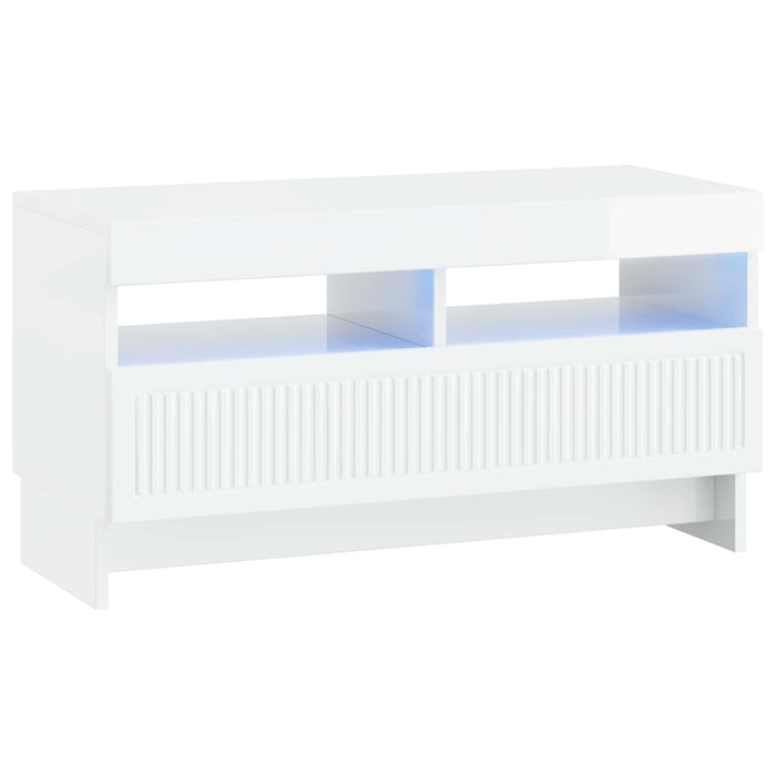 Dulap TV LED cu 5 piese Alb foarte lucios Lemn prelucrat WALTI