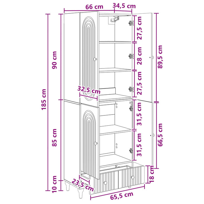 Set de Dulapuri 2 pcs 66 x 34,5 x 95 cm Lemn prelucrat WALTI
