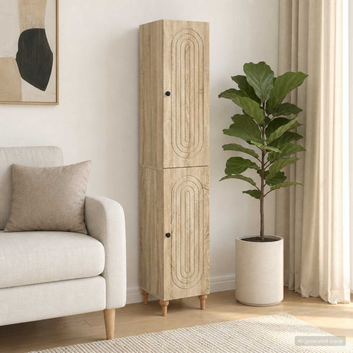 Set de Dulapuri 2 pcs Stejar Sonoma Lemn prelucrat - WALTI WALTI