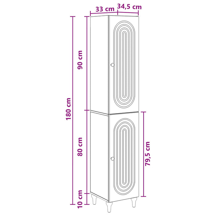 Set de Dulapuri 2 pcs Stejar Sonoma Lemn prelucrat WALTI
