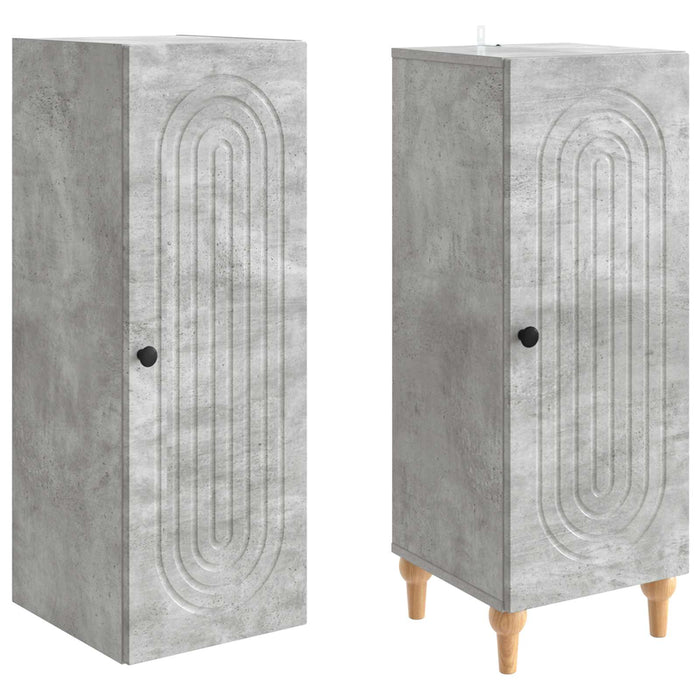 Set de Dulapuri 2 pcs Gri Beton Lemn prelucrat WALTI