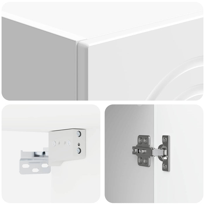 Set de Dulapuri 2 pcs Alb foarte lucios Lemn prelucrat WALTI
