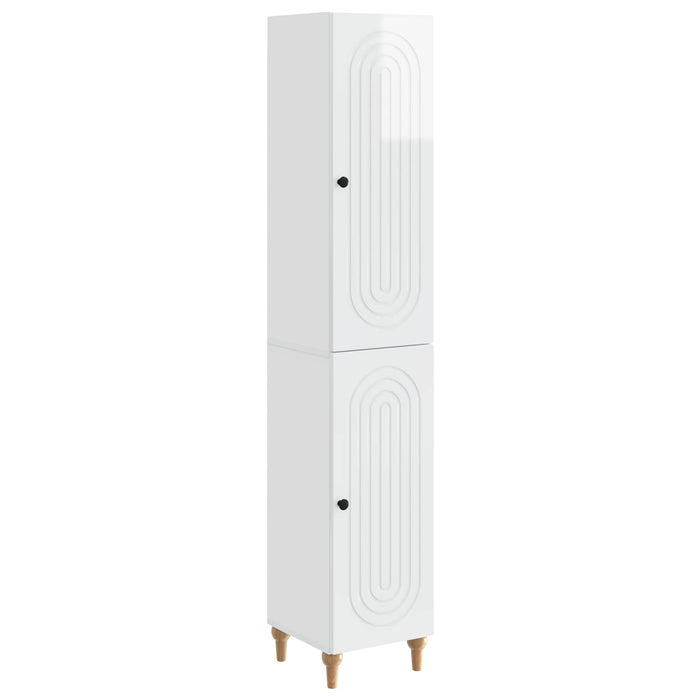 Set de Dulapuri 2 pcs Alb foarte lucios Lemn prelucrat WALTI