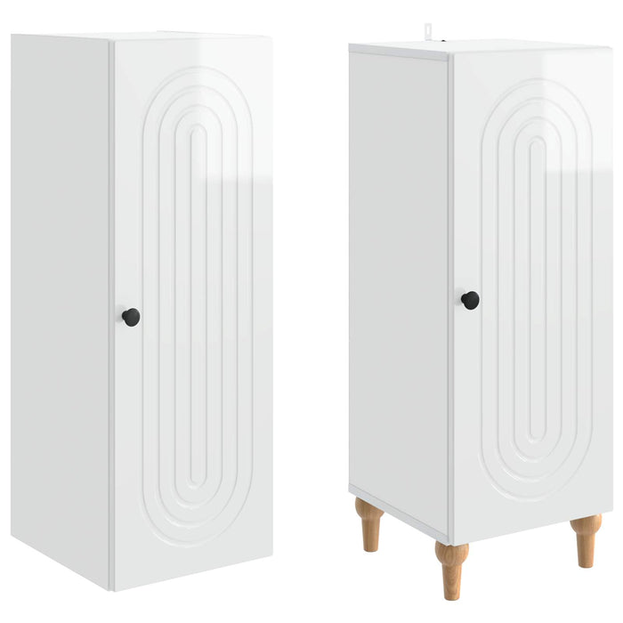 Set de Dulapuri 2 pcs Alb foarte lucios Lemn prelucrat WALTI