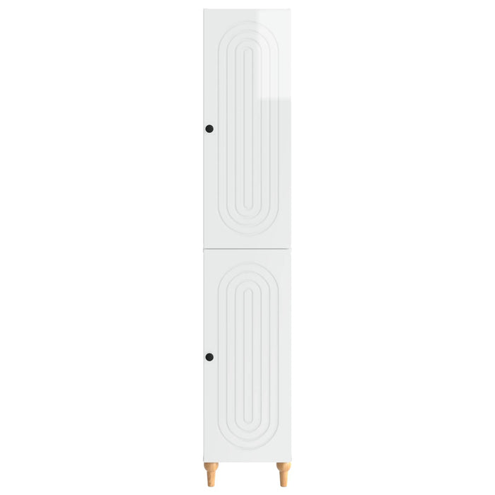 Set de Dulapuri 2 pcs Alb foarte lucios Lemn prelucrat WALTI