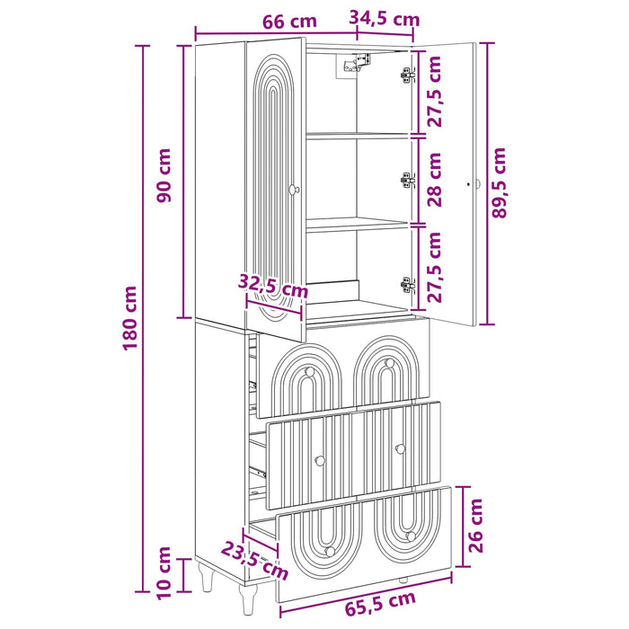 Set de Dulapuri 2 pcs 66 x 34,5 x 90 cm Lemn prelucrat WALTI