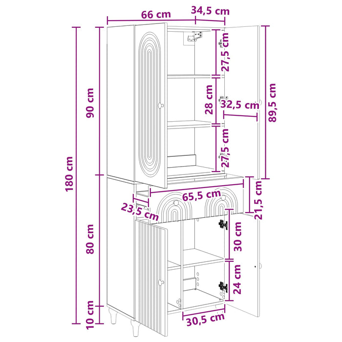 Set de Dulapuri 2 pcs 66 x 34,5 x 90 cm Lemn prelucrat WALTI