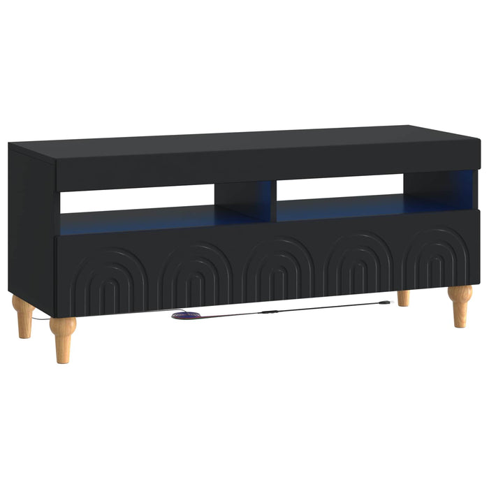 Set de 3 piese pentru TV cu LED Negru Lemn prelucrat WALTI