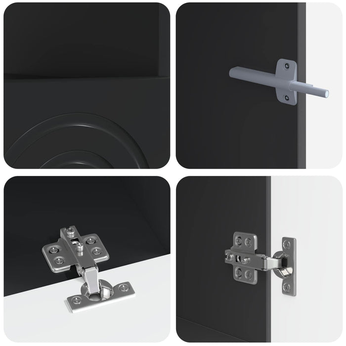 Set de 3 piese pentru TV cu LED Negru Lemn prelucrat WALTI