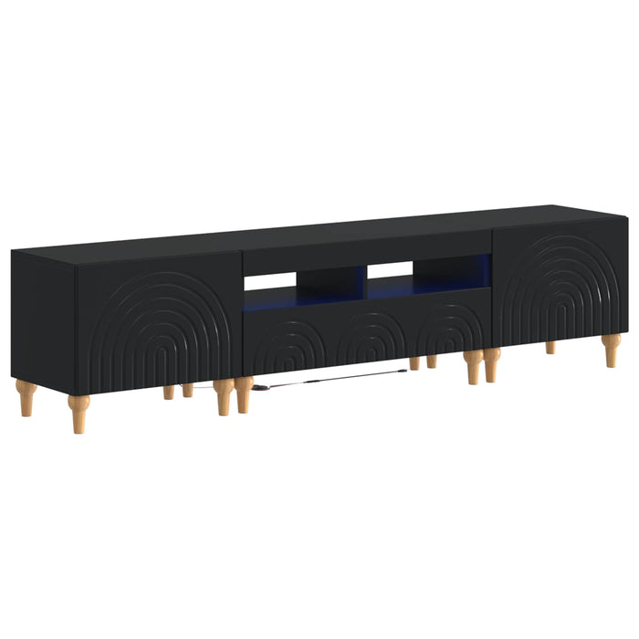 Set de 3 piese pentru TV cu LED Negru Lemn prelucrat WALTI