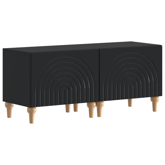 Set de 3 piese pentru TV cu LED Negru Lemn prelucrat WALTI