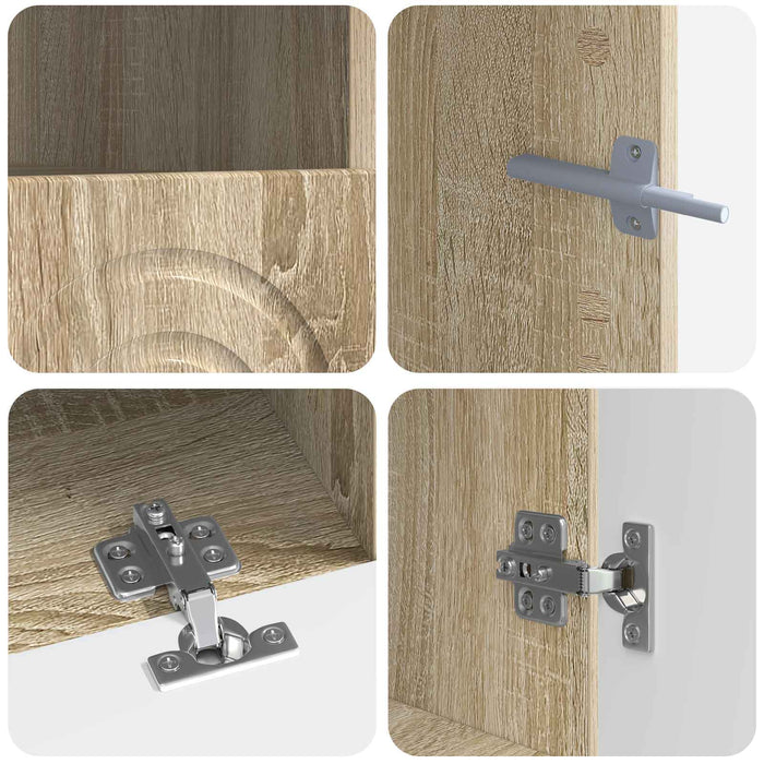 Set de 3 piese pentru TV cu LED Stejar Sonoma Lemn prelucrat WALTI