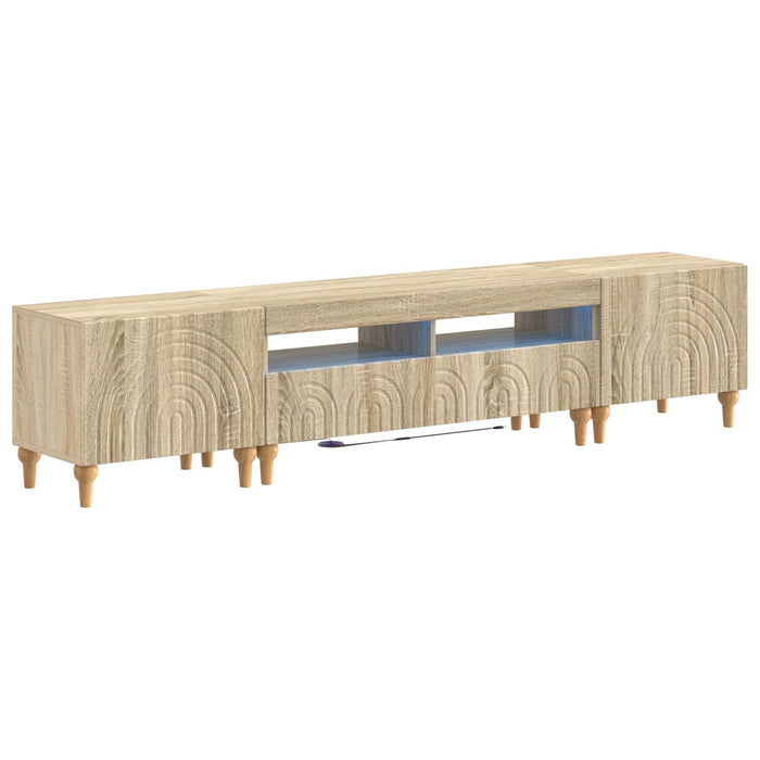 Set de 3 piese pentru TV cu LED Stejar Sonoma Lemn prelucrat WALTI
