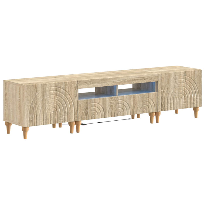 Set de 3 piese pentru TV cu LED Stejar Sonoma Lemn prelucrat WALTI