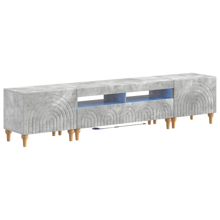Set de 3 piese pentru TV cu LED Gri Beton Lemn prelucrat WALTI