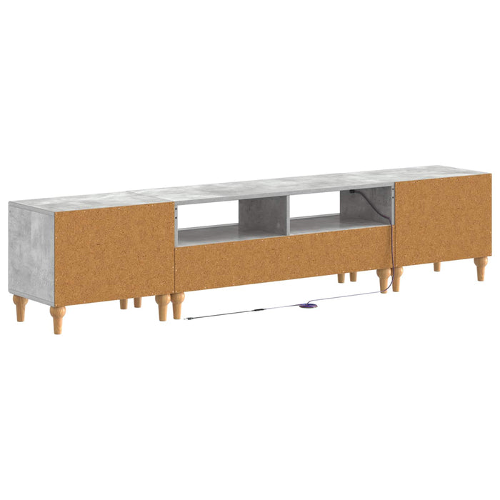 Set de 3 piese pentru TV cu LED Gri Beton Lemn prelucrat WALTI