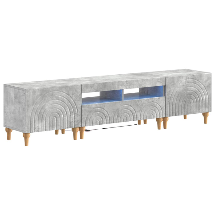 Set de 3 piese pentru TV cu LED Gri Beton Lemn prelucrat WALTI