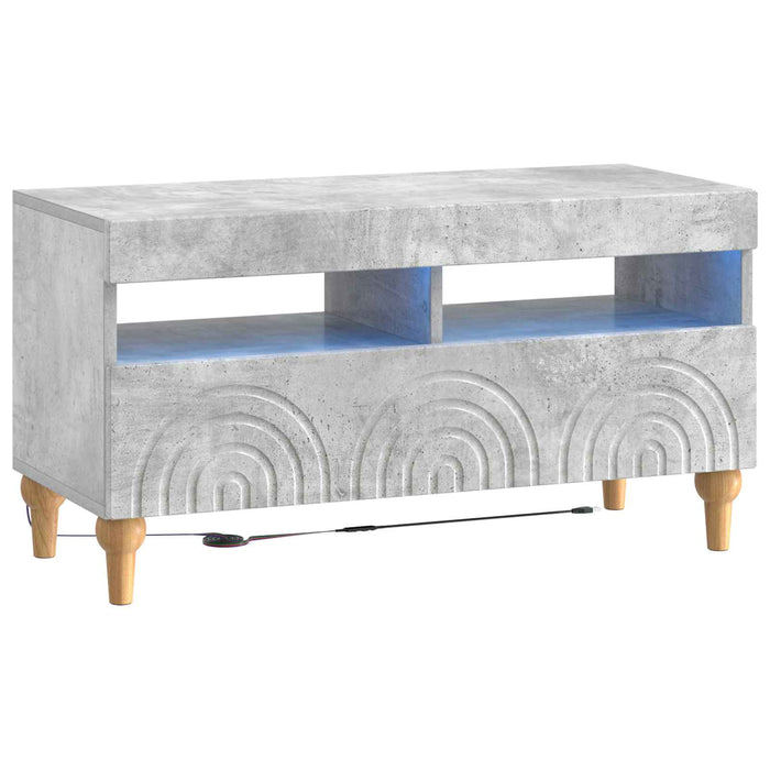 Set de 3 piese pentru TV cu LED Gri Beton Lemn prelucrat WALTI