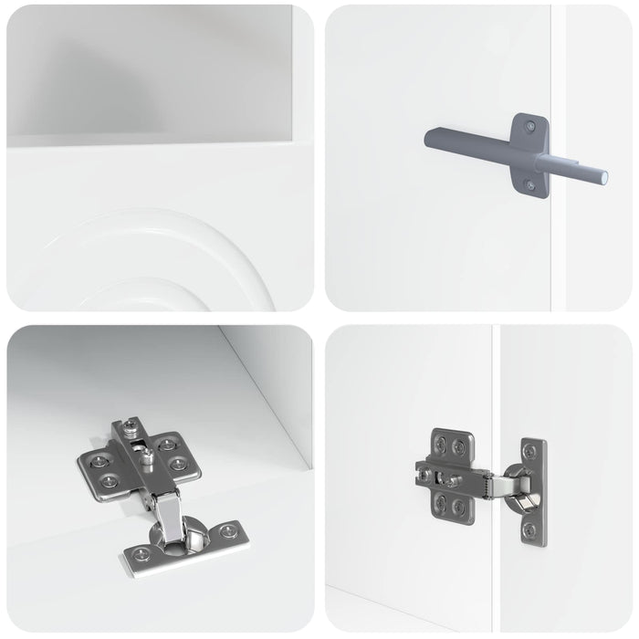 Set de 3 piese pentru TV cu LED Alb foarte lucios WALTI